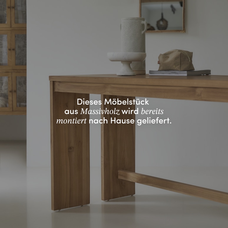 Eden - Schreibtisch aus massivem Teak mit Aufbewahrungselement